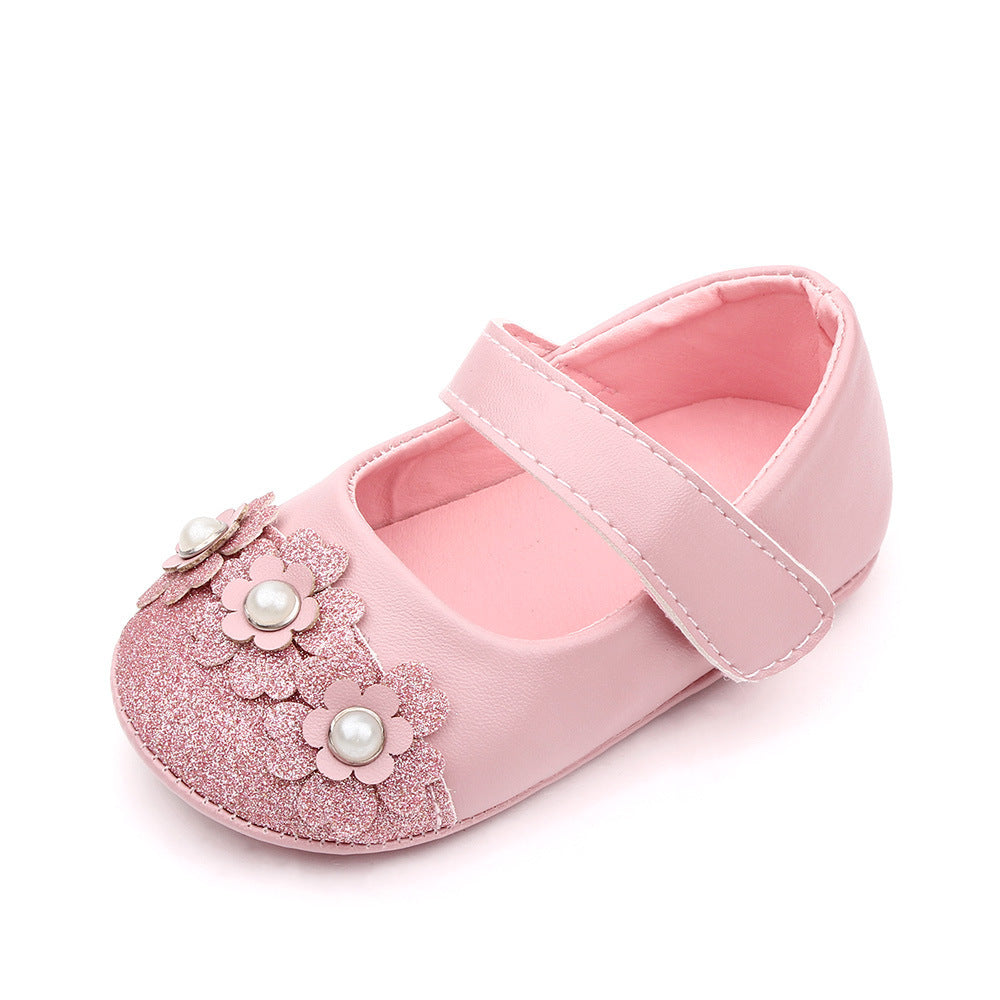 Baby Non-Slip Pearl Flower Shoes