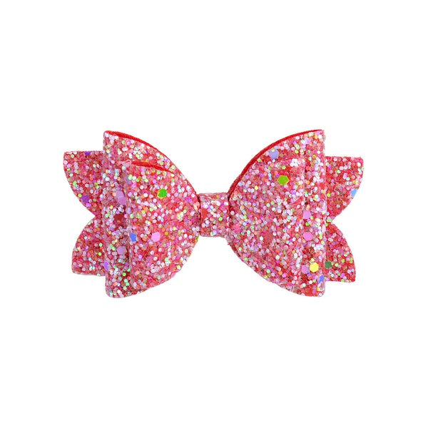 Double Layer Glitter Leather Hairpin