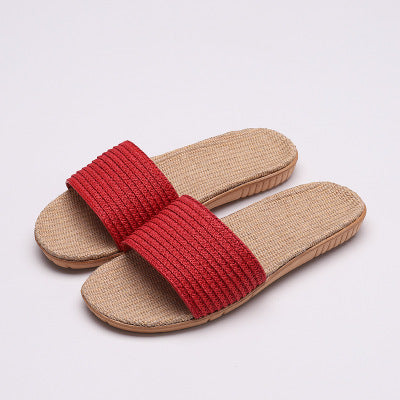 Summer Flax Plain Women Slipper