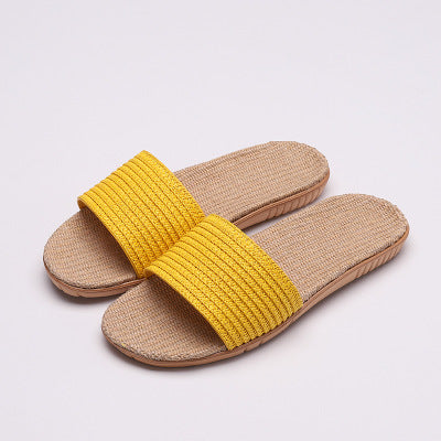 Summer Flax Plain Women Slipper
