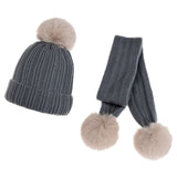 Kids Pom Pom Cap and Muffler Set