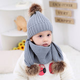 Kids Pom Pom Cap and Muffler Set