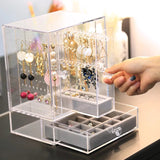 Transparent Acrylic Velvet Jewellery Storage Rack