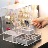 Transparent Acrylic Velvet Jewellery Storage Rack