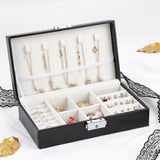 PU Leather Velvet Luxury Jewelry Travel Case With Metal Lock