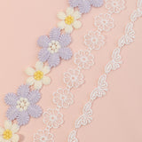 Purple And White Cloth Flower Children Necklace