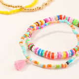 Tassels Adjustable Rice Bead Bracelet Set (4pcs)