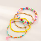 Tassels Adjustable Rice Bead Bracelet Set (4pcs)