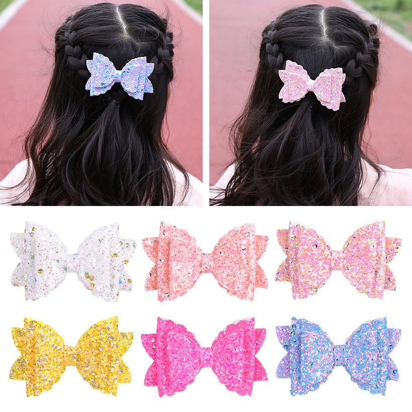 Double Layer Glitter Leather Hairpin