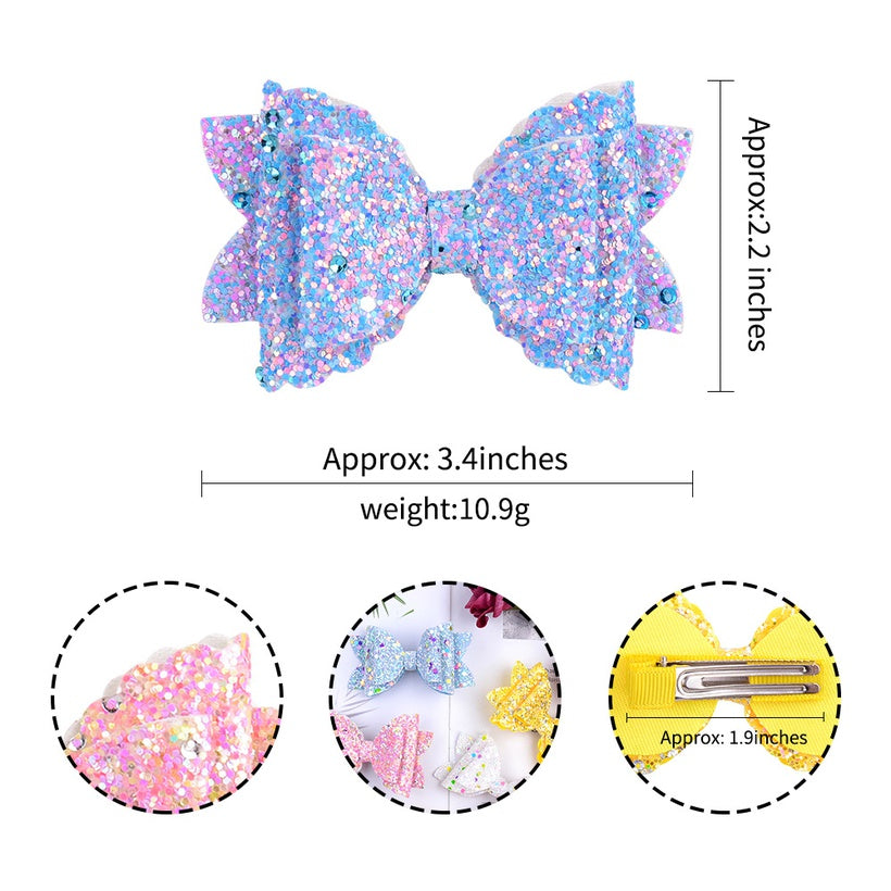 Double Layer Glitter Leather Hairpin