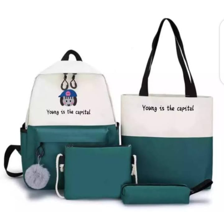 4pcs Set Backpack School Bag/Travel Bag Multipurpose