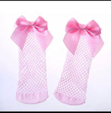 Kids Bow Fishnet Socks