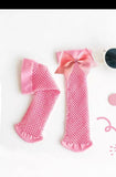 Kids Bow Fishnet Socks