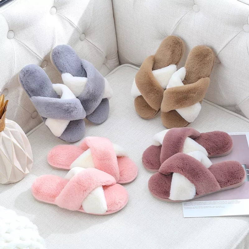 Faux Fur Women Slippers Winter