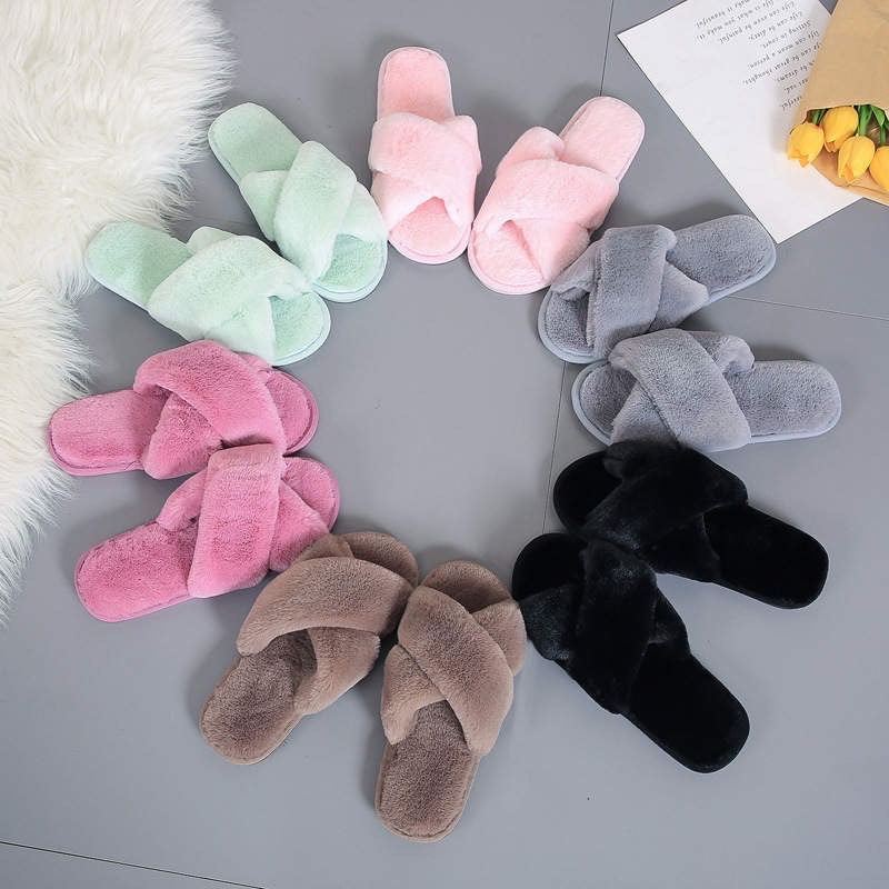 Faux Fur Women Slippers Winter