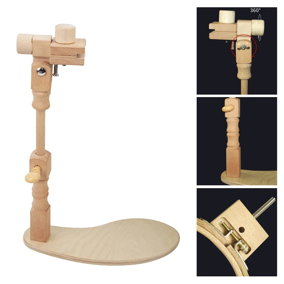 Adjustable Wooden Embroidery Lap Stand