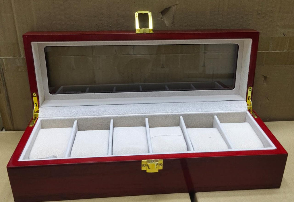 Luxury Wooden Watch Storage Box (Imported) - 6 Slot