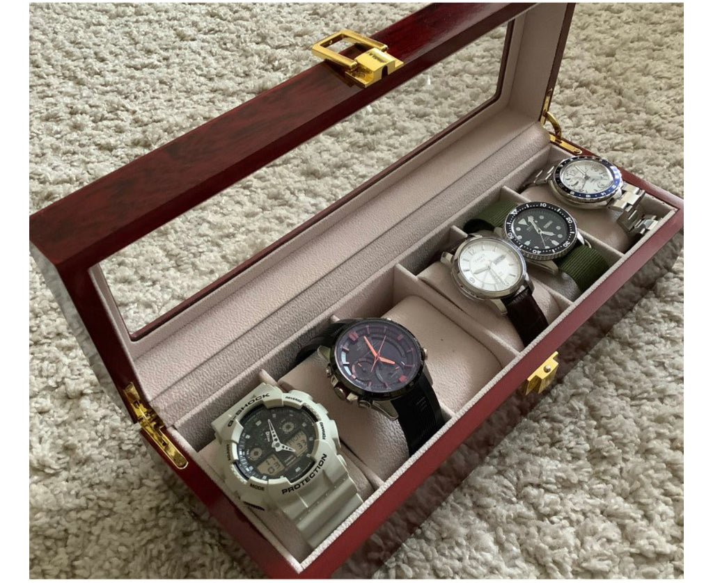 Luxury Wooden Watch Storage Box (Imported) - 6 Slot