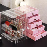 Transparent Acrylic Velvet Jewellery Storage Rack