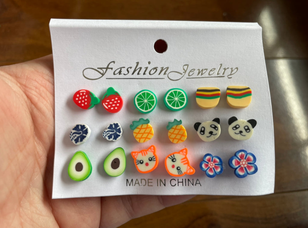 Stud Earrings Pack (9 Pairs)