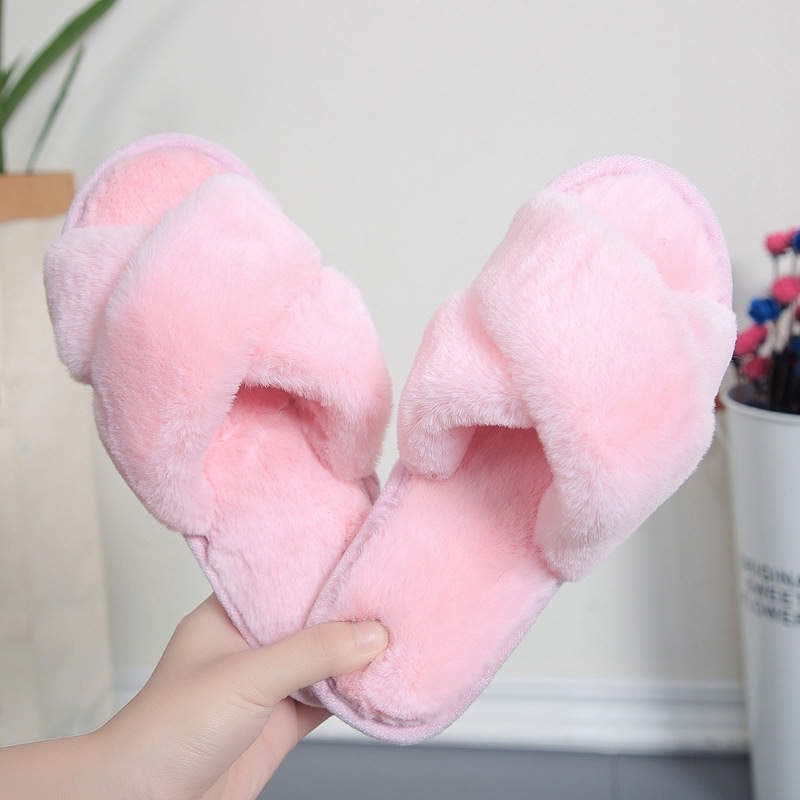 Faux Fur Women Slippers Winter