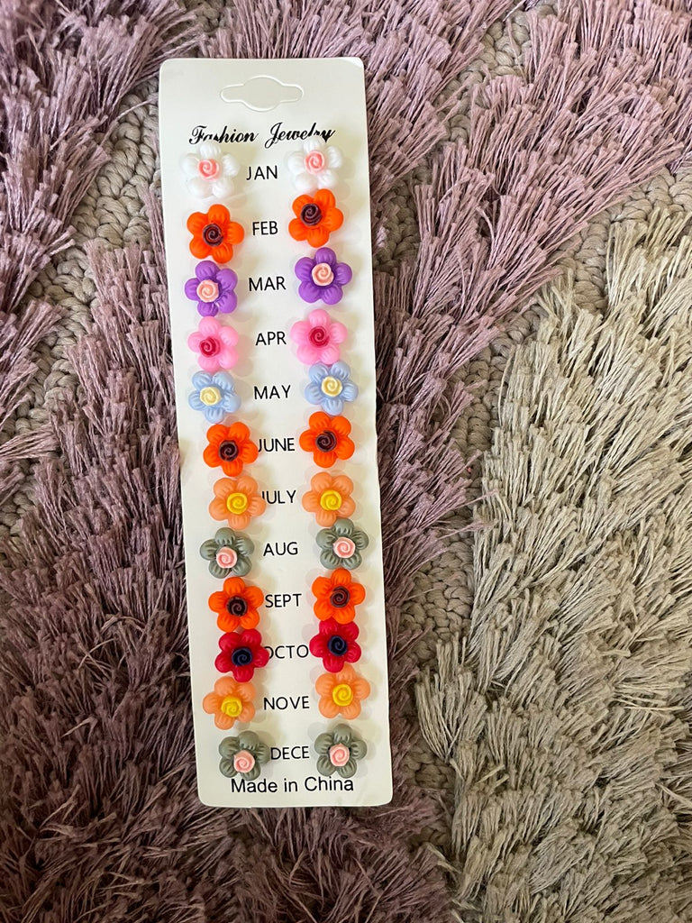Assorted Earrings Card - 12 pairs