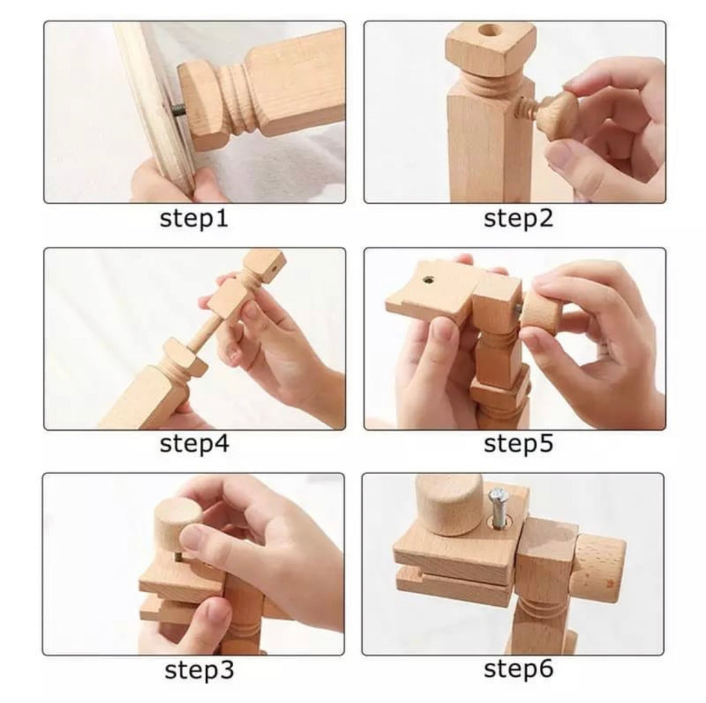 Adjustable Wooden Embroidery Lap Stand