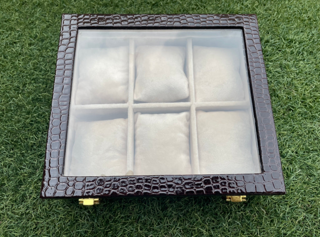 PU Leather Watch Storage Box - 6 Slot