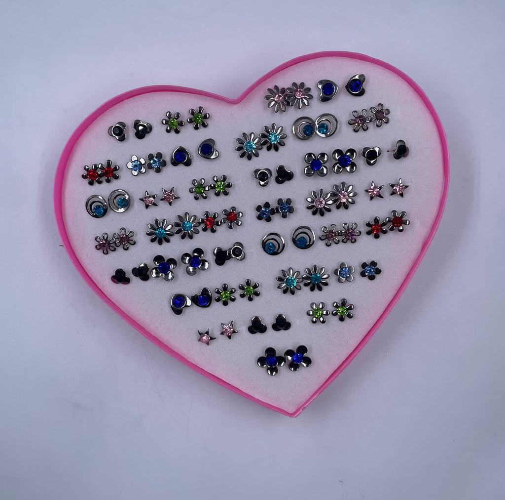Metal Stud Earrings Box Bundle - 108 Pairs