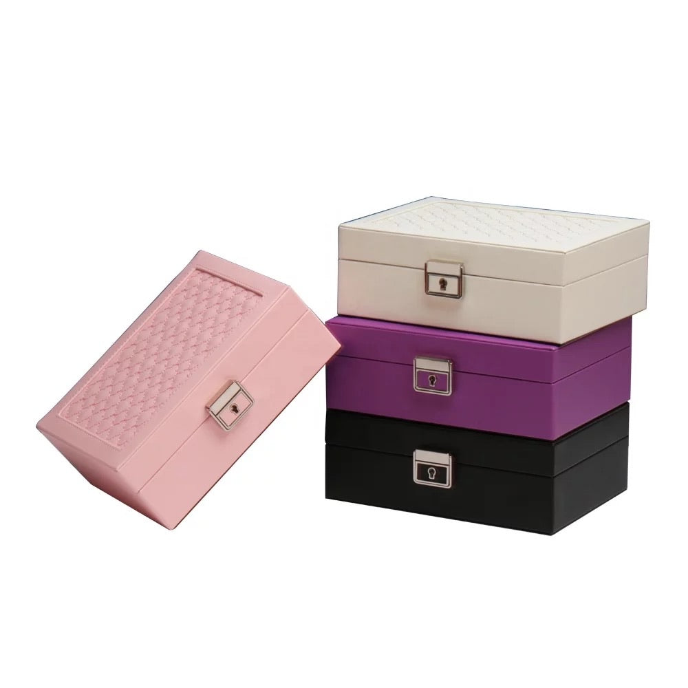 PU leather Embroidered Jewelry & Watch box