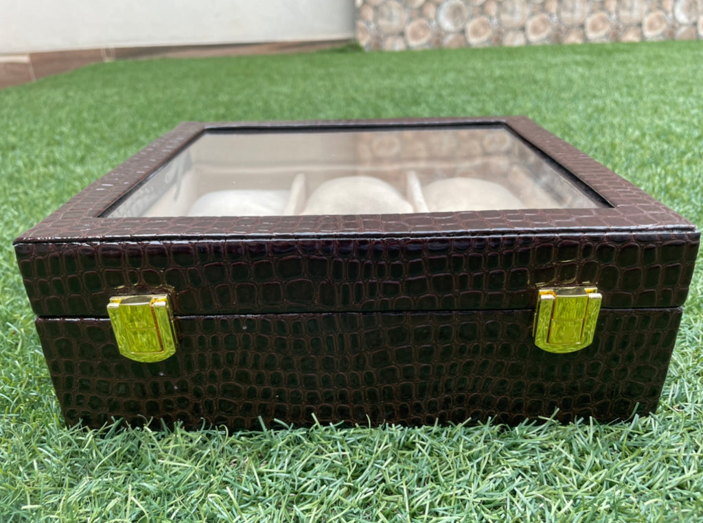 PU Leather Watch Storage Box - 6 Slot