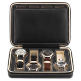 PU Leather Portable Watch Storage Bag with Zip  (8 Slots)