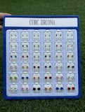 Cubic Zirconia Earrings Set - 36 Pairs