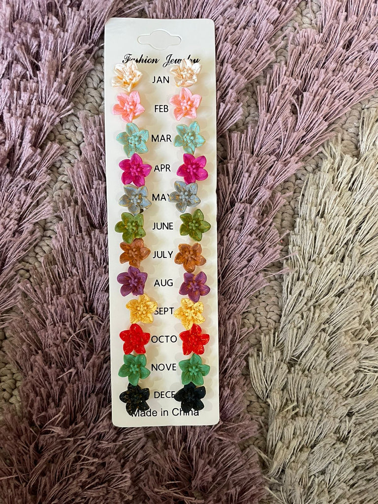 Assorted Earrings Card - 12 pairs