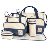 Mother Baby Diaper Bag 5pcs Set - Blue