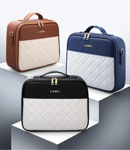 PU Leather Cosmetic Organizer Storage Box