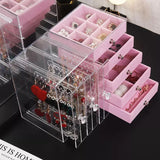 Transparent Acrylic Velvet Jewellery Storage Rack