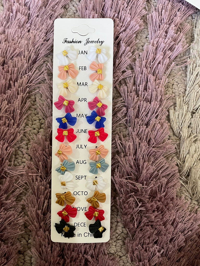 Assorted Earrings Card - 12 pairs