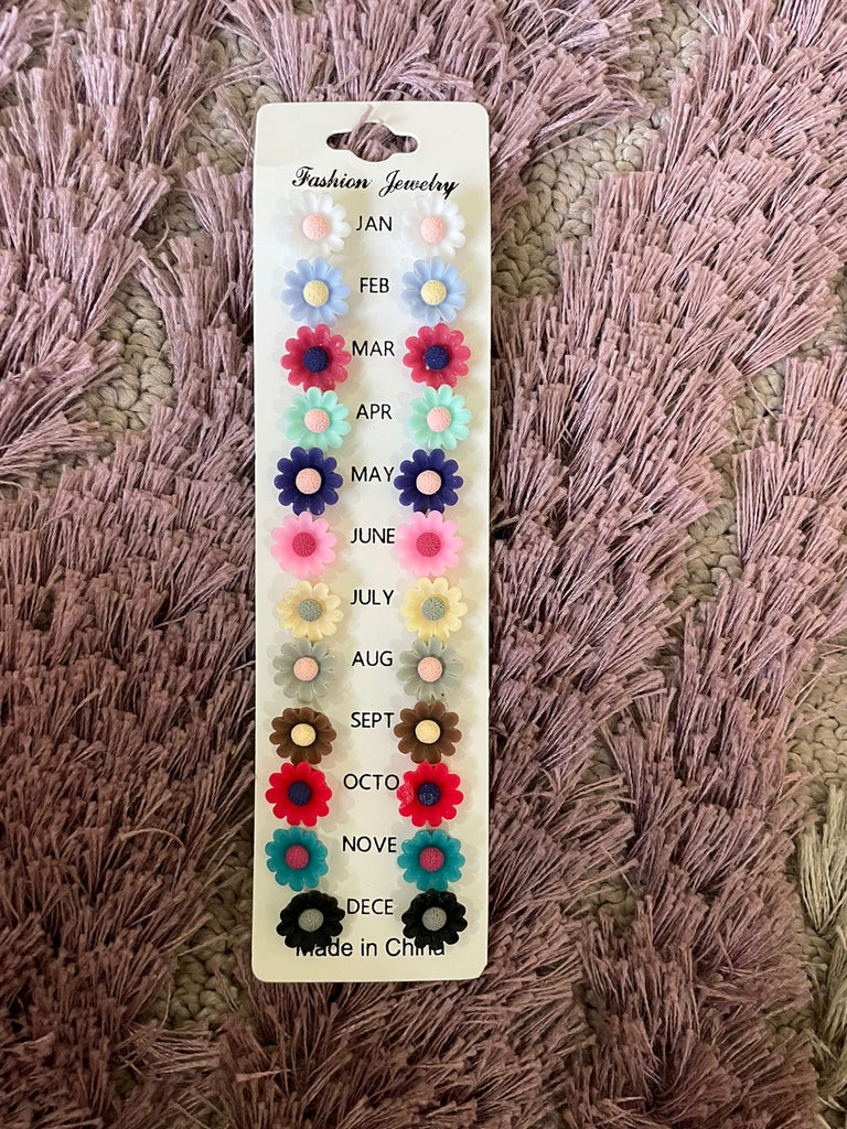Assorted Earrings Card - 12 pairs