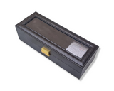 Carbon Fiber PU Leather Watch Storage Box (6 Slots)