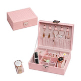 PU leather Embroidered Jewelry & Watch box