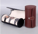 PU Leather Watch Box Cylinder 3 Slot