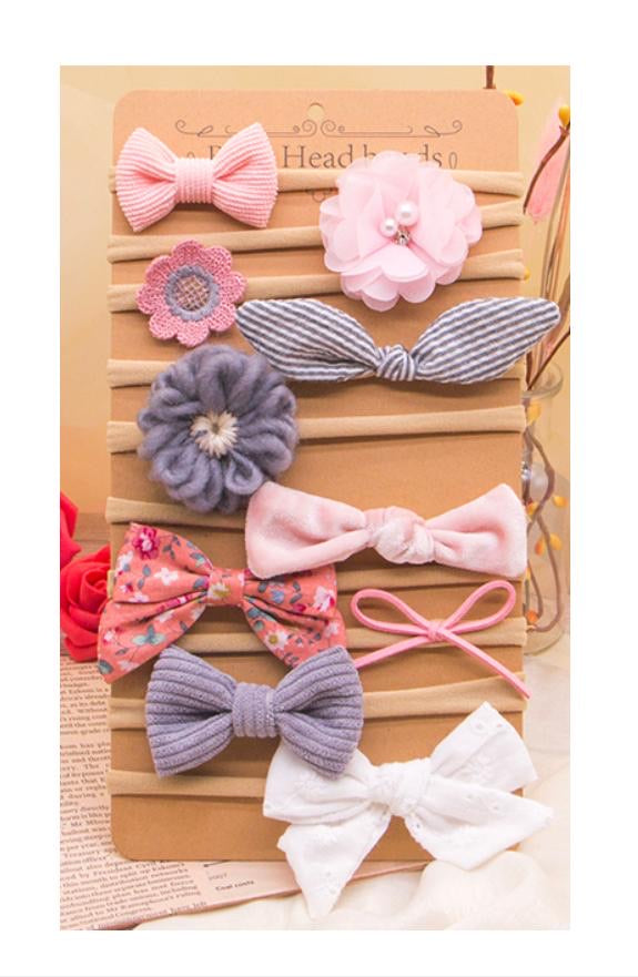 Nylon Baby Headband Set (10pcs)