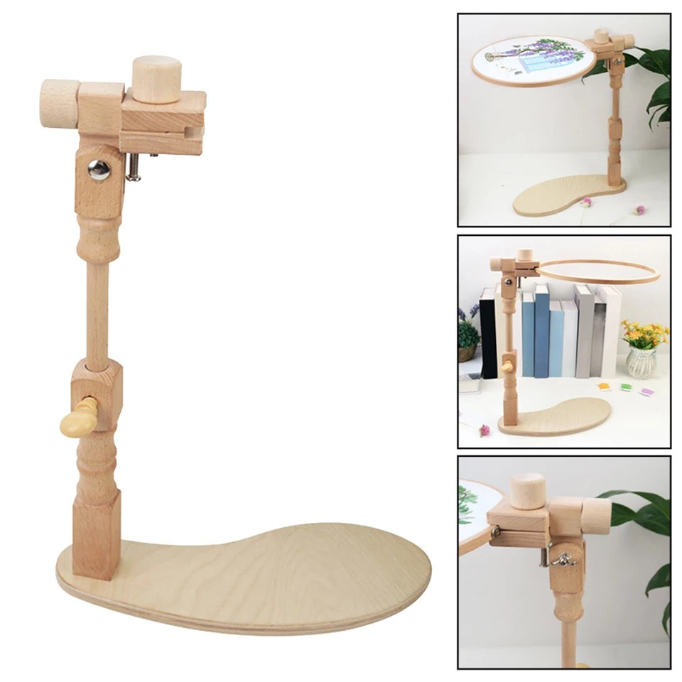 Adjustable Wooden Embroidery Lap Stand