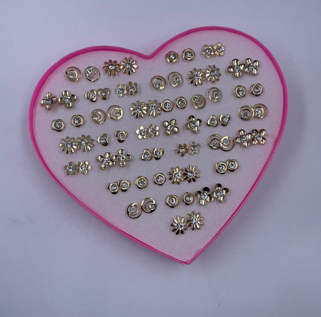Metal Stud Earrings Box Bundle - 108 Pairs
