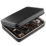PU Leather Portable Watch Storage Bag with Zip  (8 Slots)