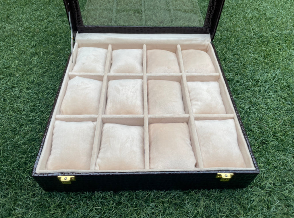 PU Leather Watch Storage Box - 12 Slot