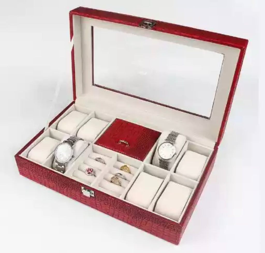 PU Leather Watch Storage Box & Jewellery Box