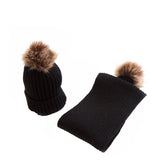 Kids Pom Pom Cap and Muffler Set