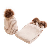 Kids Pom Pom Cap and Muffler Set